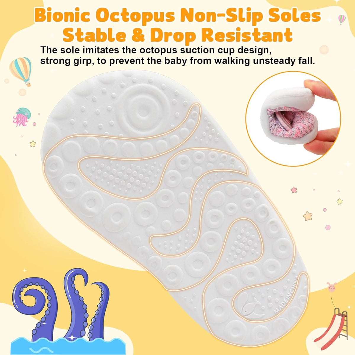 FEETCITY Baby First Walking Shoes Wide Baby Shoes Infant Sneakers Newborn Crib Shoe Barefoot