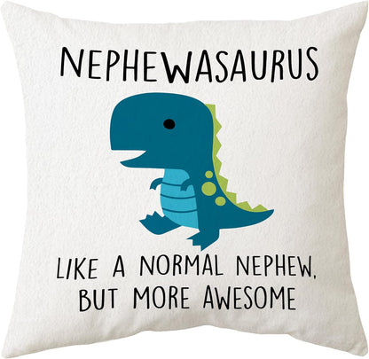 Sidhua Farmhouse Dinosaur Theme Pillowcase Decorations for Home, Nephewsaurus Like A Normal Nephew