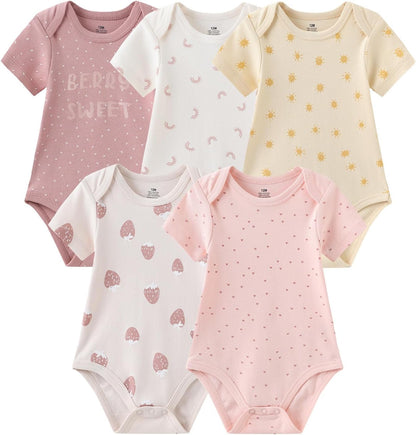 Newborn Layette Gift Set Bodysuits Pants for Baby Girl and Boy 24 Piece 100% Cotton Essentials and