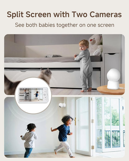 ARENTI Smart Baby Monitor with Camera and Audio, 1080P PTZ Camera with 5-inch Screen, Free