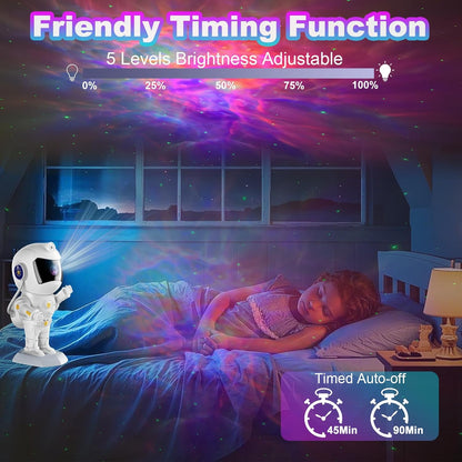 XIAOER Astronaut Galaxy Projector, Robot Star Night Light for Bedroom, Starry Nebula Space