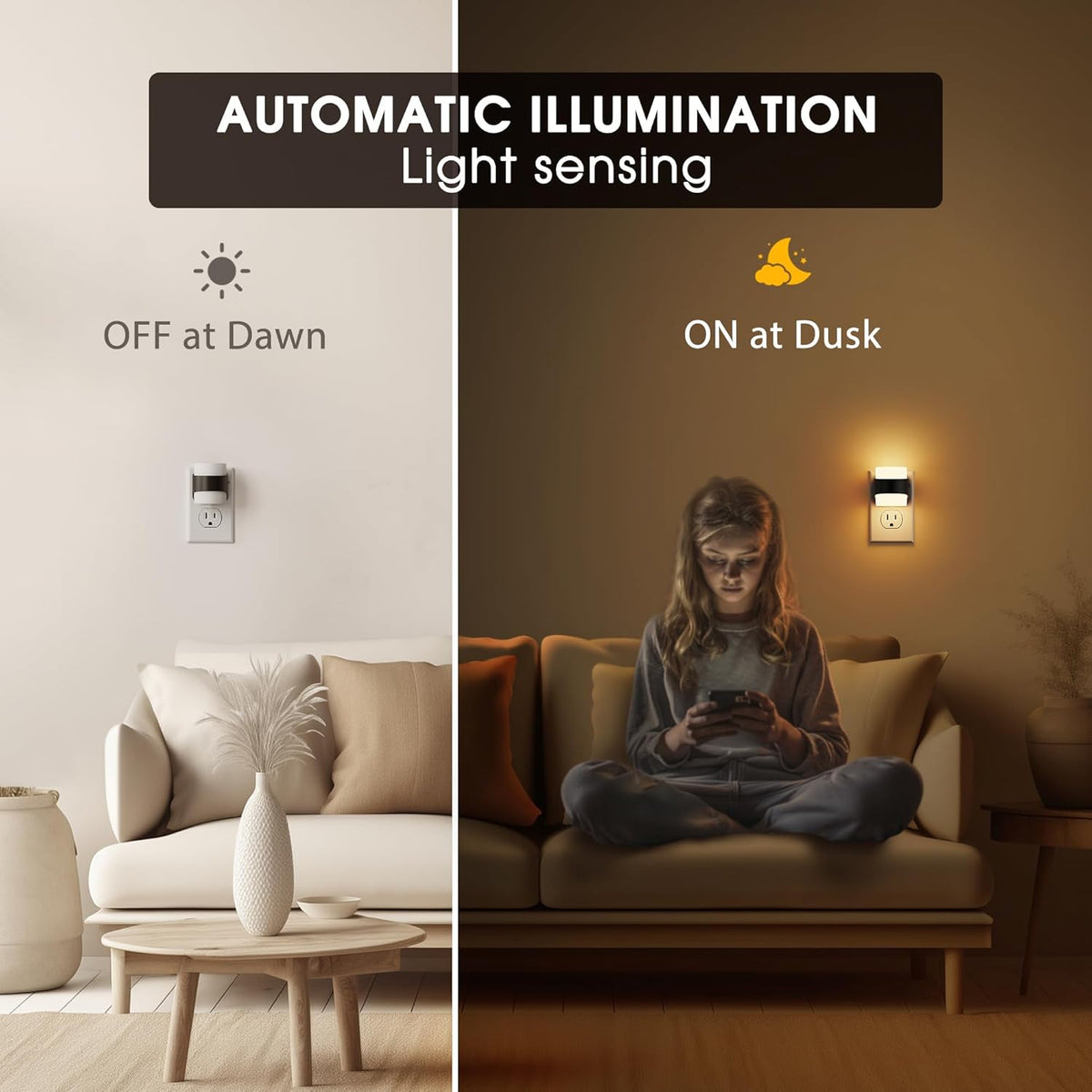 Night Light, Night Lights Plug into Wall, LED Nightlight for Kids & Adults, 3CCT Adjustable