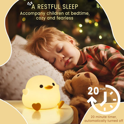 Duck Lamp, Cute Pea Duck Night Light, 2 Levels Dimmable Ducky Night Lamp, LED Squishy Animal Light