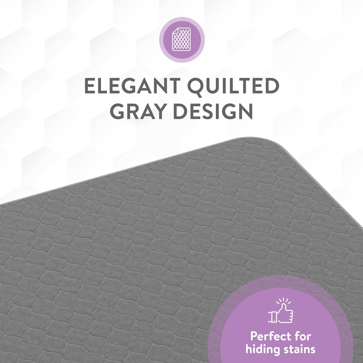 Inspire Underpads | Stain Hiding Gray Reusable Incontinence Bed Pads | Waterproof Mattress Pad |