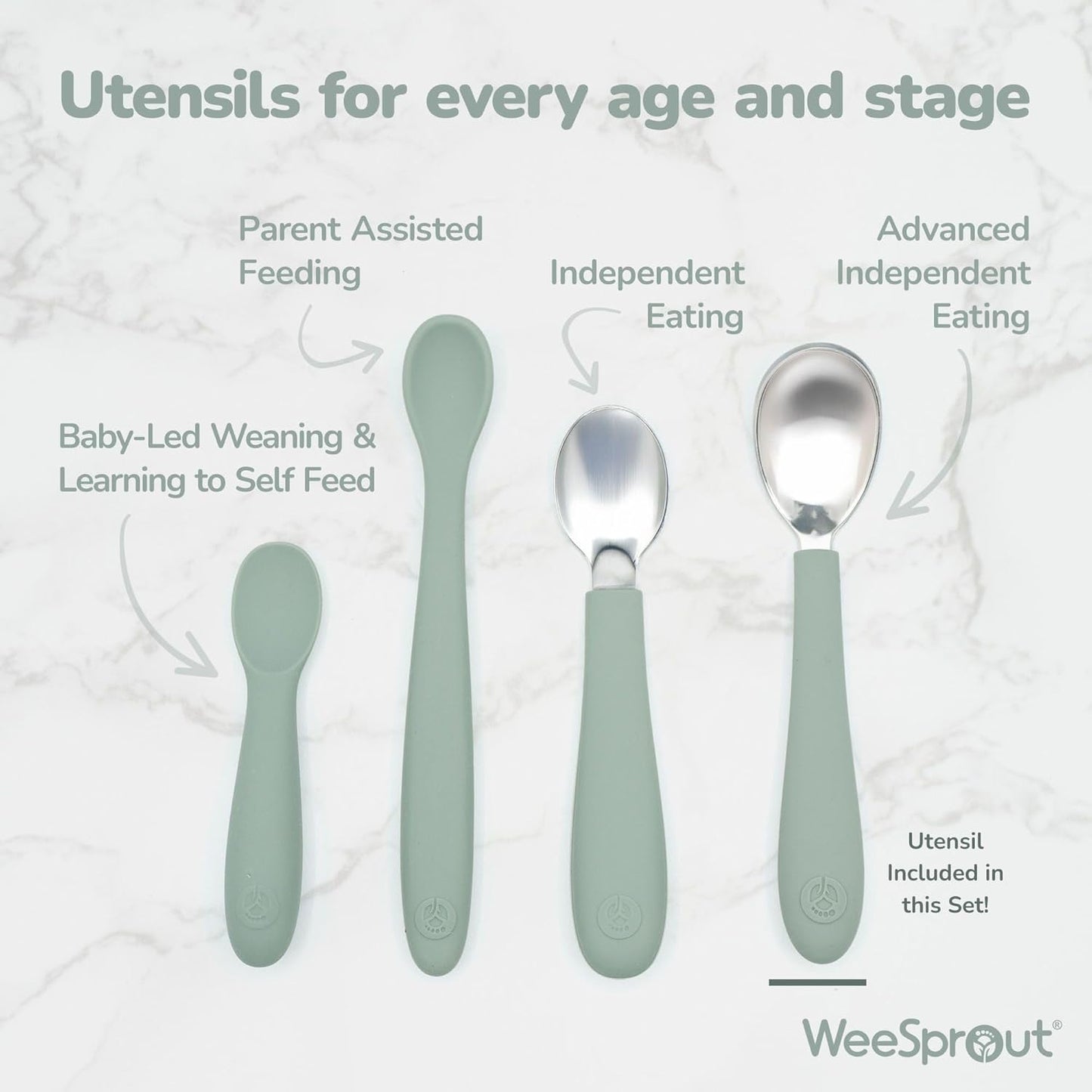 Kids Stainless Steel Utensils Set - Premium 18/8 Grade Silverware Kit - 2 Spoons, 2 Forks, and 2