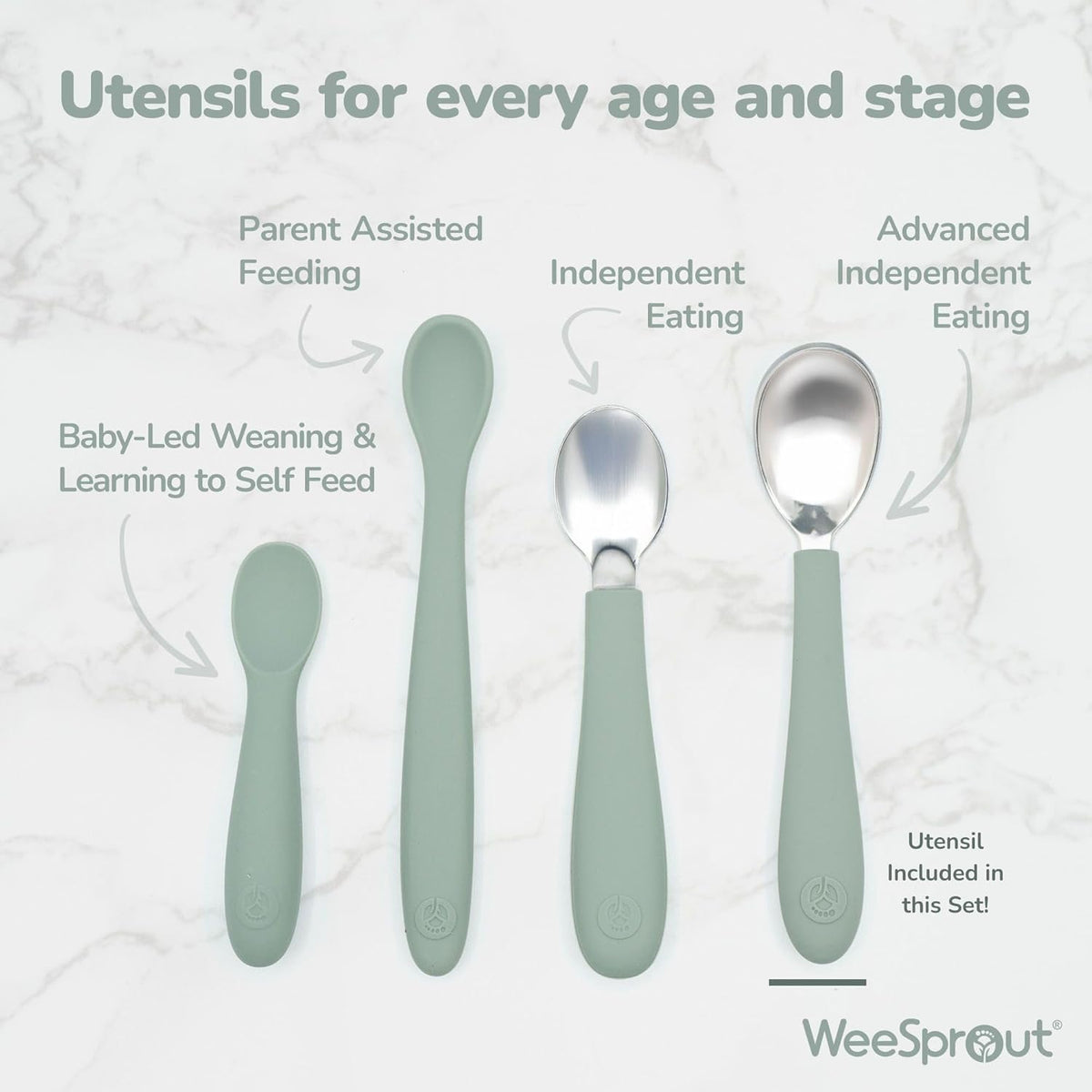 Kids Stainless Steel Utensils Set - Premium 18/8 Grade Silverware Kit - 2 Spoons, 2 Forks, and 2
