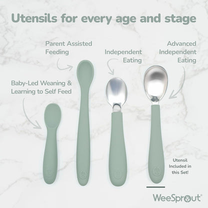 Kids Stainless Steel Utensils Set - Premium 18/8 Grade Silverware Kit - 2 Spoons, 2 Forks, and 2