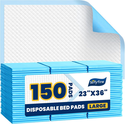 150 Count Disposable Beds Pads,23"x36" Waterproof Adults Incontinence Chucks Underpads,Absorbent