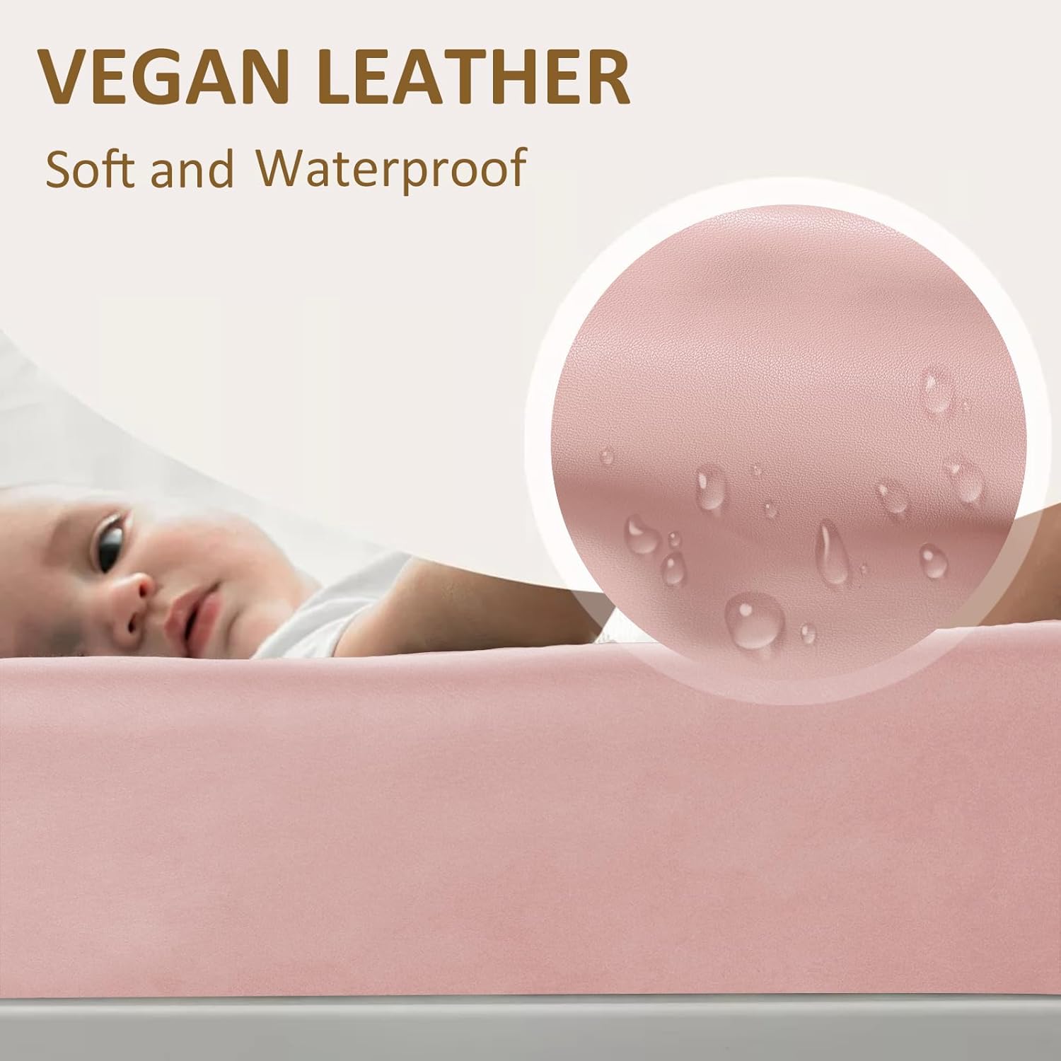 Owlowla Changing Pad Cover,Waterproof Changing Pad Covers-Soft Leather Diaper Changing Table