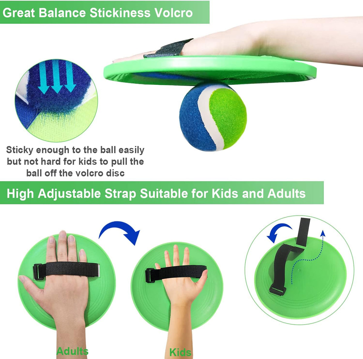 Jalunth Ball Catch Set Game Paddle - Beach Toys Back Yard Pool Outdoor Games Backyard Camping Throw