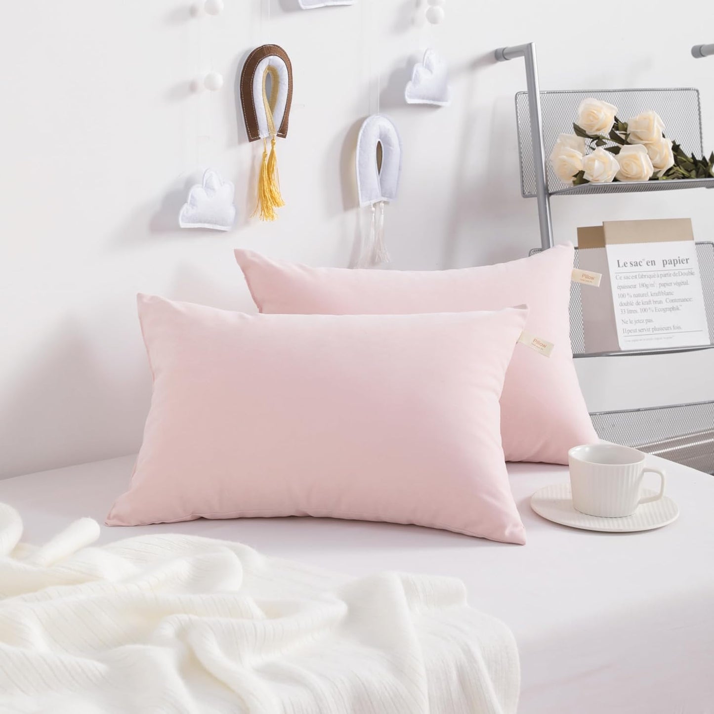 NTBAY Toddler Pillows, Down Alternative 13"x18" Pillows, Machine Washable - Soft and Breathable