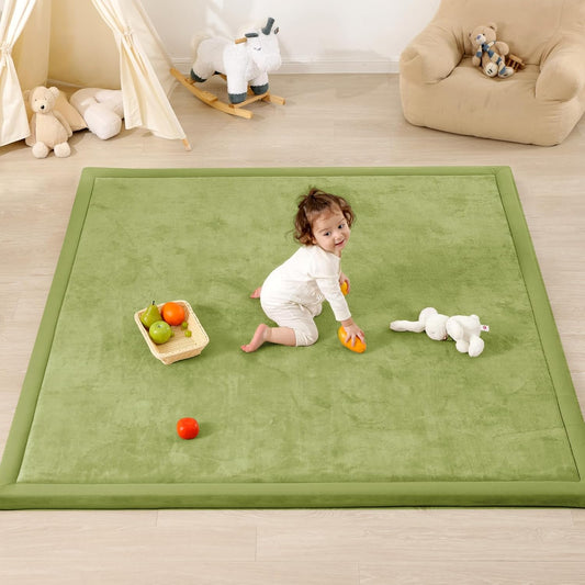 Ultra Soft Baby Play Mat,1.3" Thick Elasti-Foam Tummy Time Mat for
