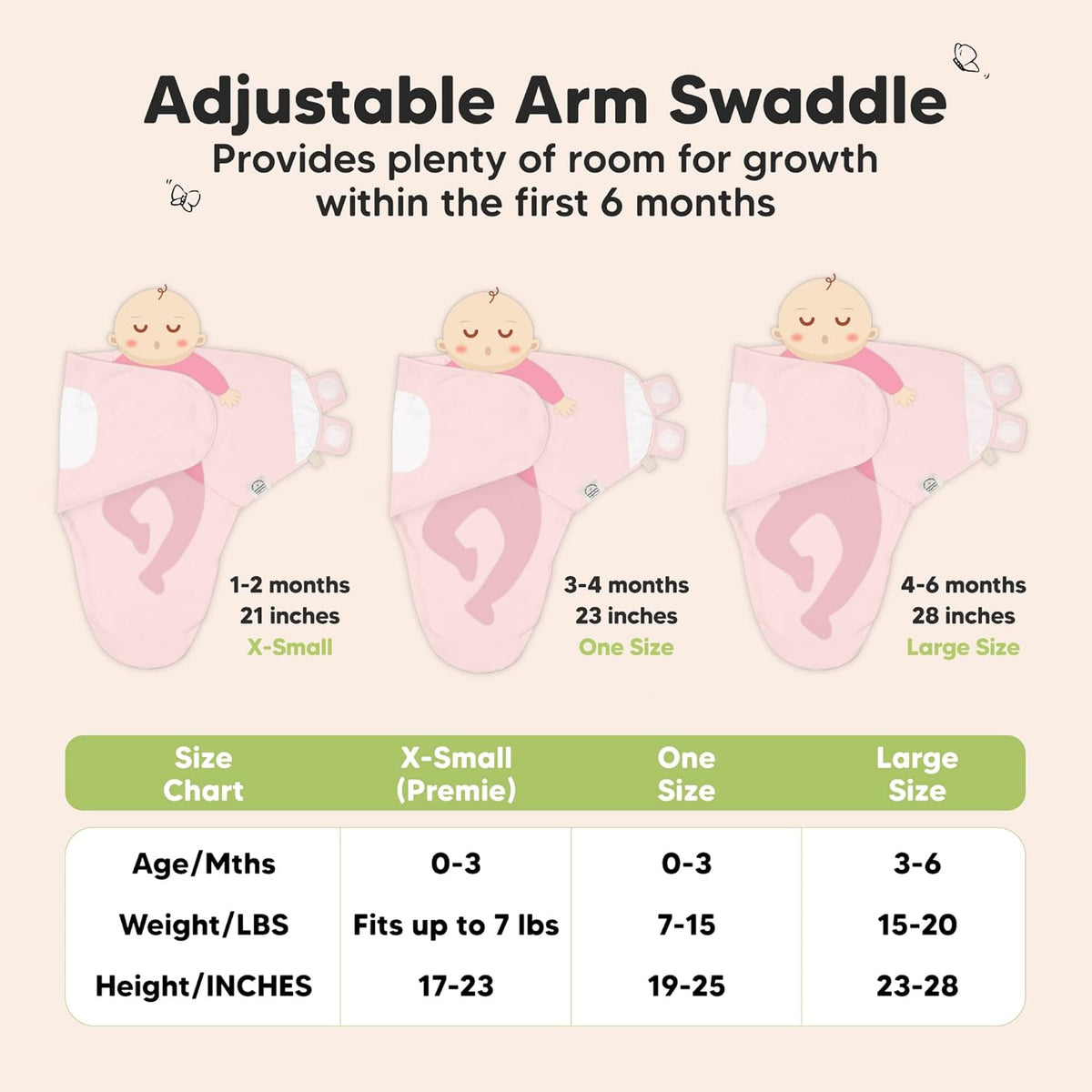 KeaBabies 3-Pack Organic Baby Swaddle Sleep Sacks - Swaddles for Newborns, Infant 0-3 Months, Baby