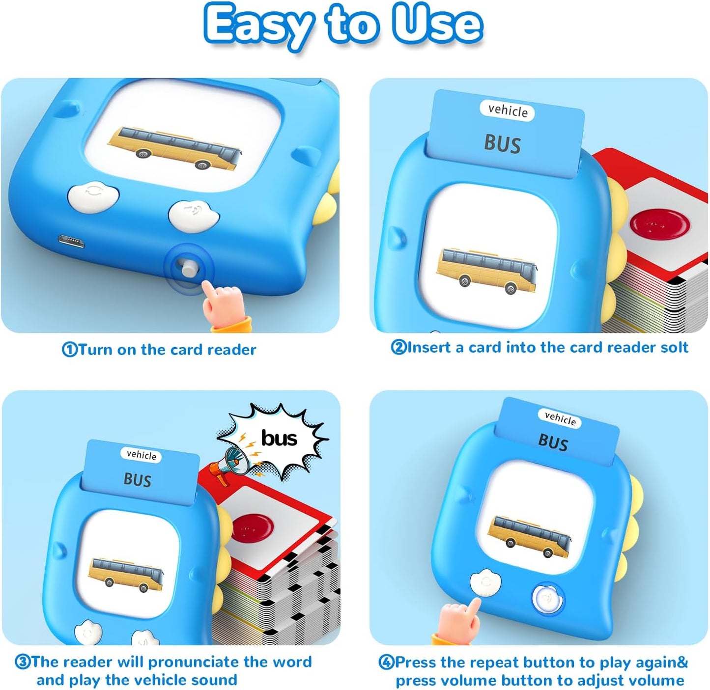 Kidzdo Talking Flash Cards with 560 Sight Word, Christmas Birthday Gifts for 2 3 4 5 6 Year Old