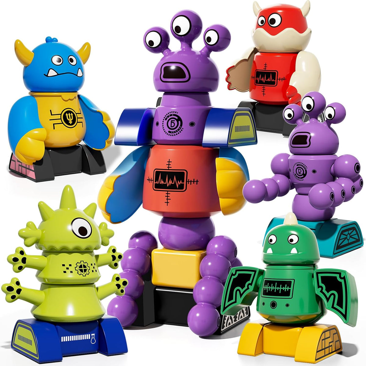 TEMI Magnet Robot Toy for Kids 3-5 Years Old - Monster Magnet Toys Stacking Transform Toys with