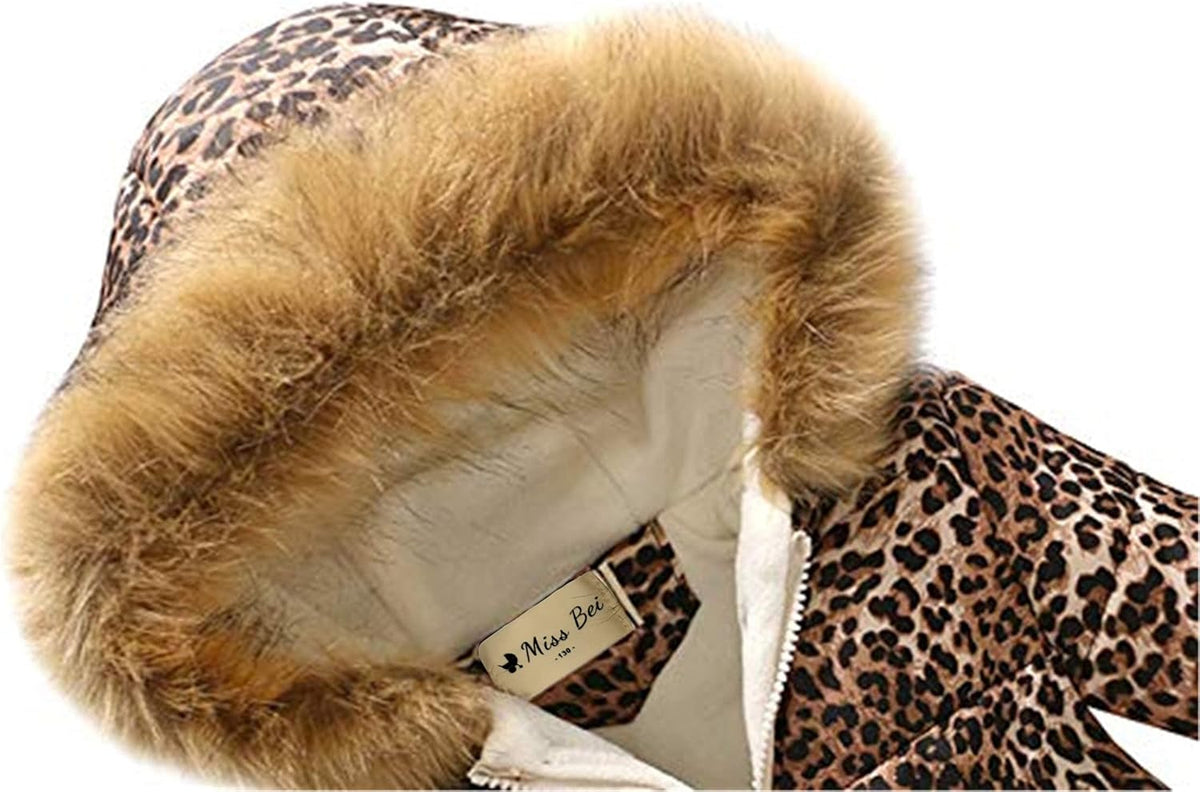 Miss Bei Girl's Winter Coat Jacket Hooded Kids Toddler Flower Print Parka Outwear Warm Cotton
