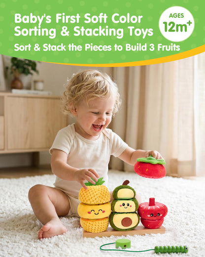 hahaland Montessori Toys for 1 Year Old Girl Boy, Stacking Rings Baby Toy