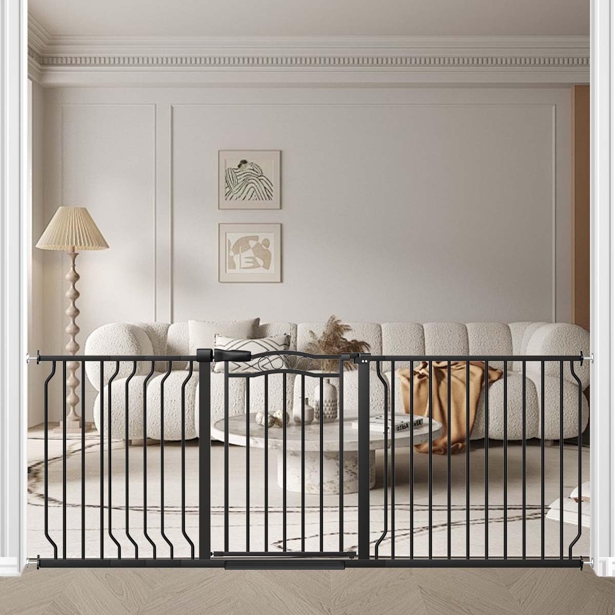 Fairy Baby 67.3"-81.1" Extra Wide Baby Gate for Stairs, Large Pet Dog Gate for Wide Openings