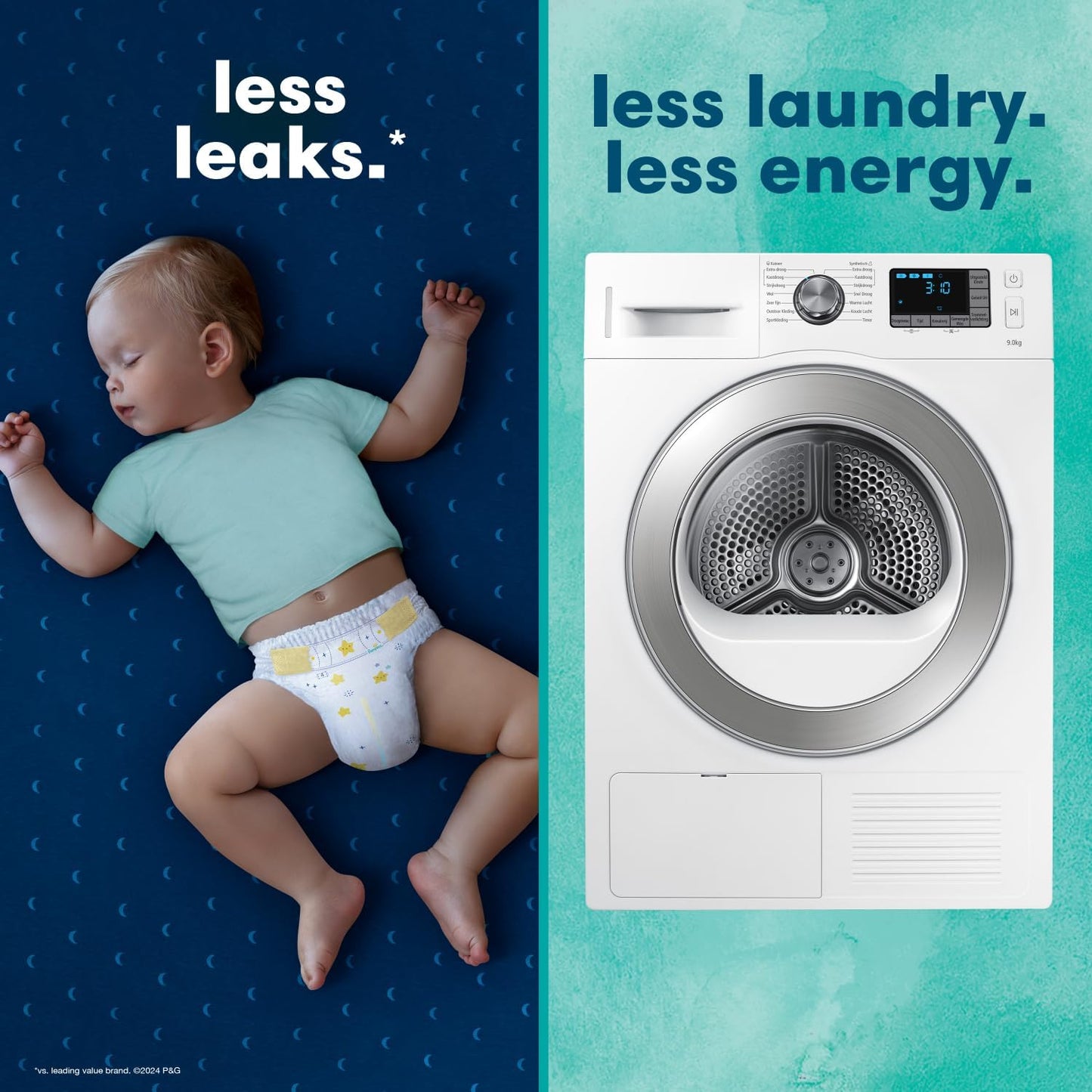 Pampers Baby Diapers - Pure Protection - Size 7, 60 Count, for up to 100% Leakproof, Premium
