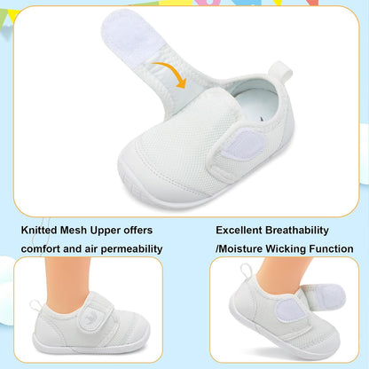 FEETCITY Baby First Walking Shoes Boys Girls Infant Sneakers Crib Shoes Breathable Lightweight Slip