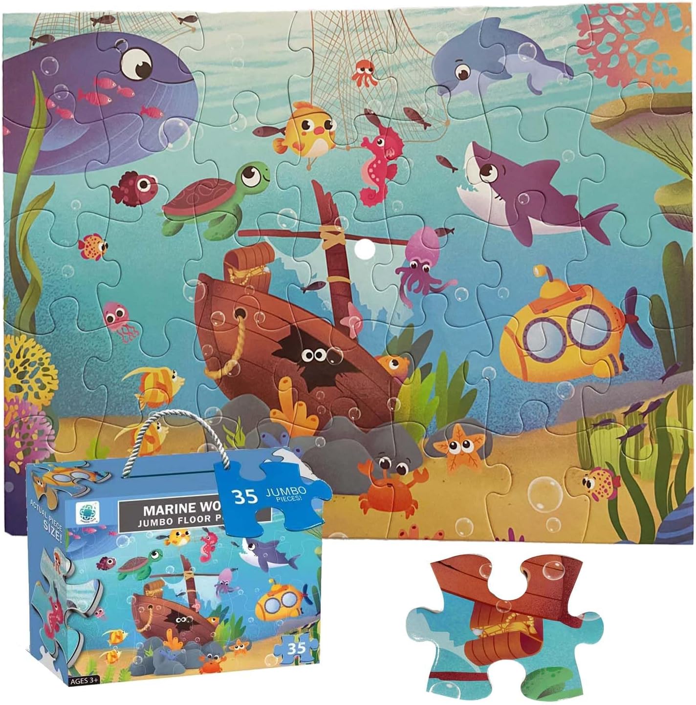 Jumbo Floor Puzzle for Kids, Large Jigsaw Puzzles 35 Piece for Kids Ages 3-5,Preschool Learning &