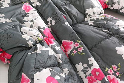 Miss Bei Girl's Winter Coat Jacket Hooded Kids Toddler Flower Print Parka Outwear Warm Cotton