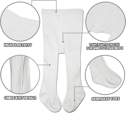 Baby Girls Tights Cable Knit Cotton Leggings Stockings for Newborn Infants Toddler