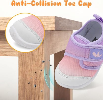 FEETCITY Baby First Walking Shoes Boys Girls Infant Sneakers Crib Shoes Breathable Lightweight Slip