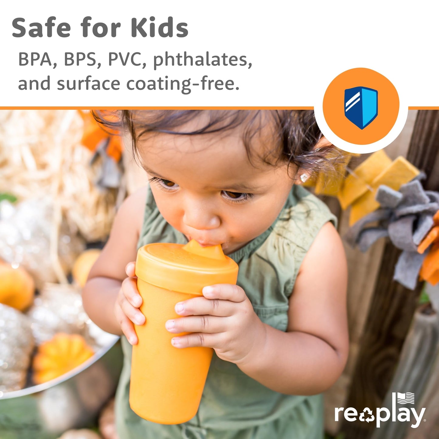 Re-Play Spill-Proof Sippy Cups for Toddlers - Kids Reusable 10 Oz Set of 6, Dishwasher & Microwave
