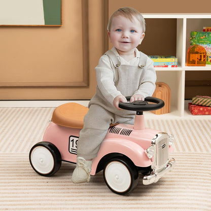 HONEY JOY Ride On Push Car, Outdoor Toddler Riding Toys w/Steering Wheel, Horn & Storage