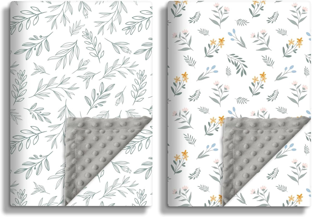 Soft Sage Green Baby Blankets for Unisex Girls or Boys Breathable Gender Neutral Nursery Double