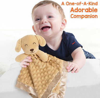 Loveys for Babies, Soft Dog Baby Security Blanket Lovies for Babies, Stuffed Animals Blankie for