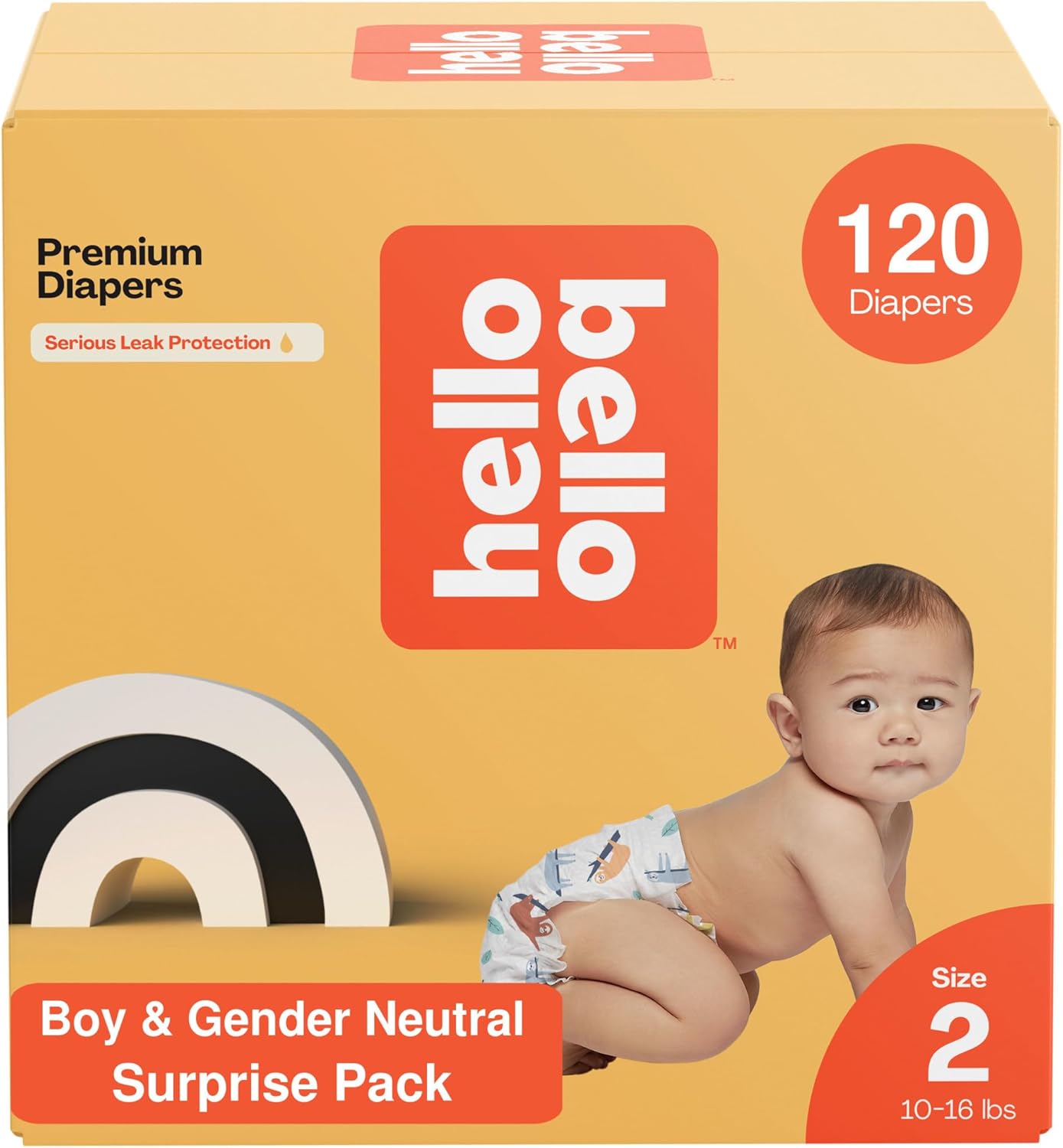 Hello Bello Diapers, Size 2 (10-16 lbs) Surprise Pack for Boys - 120 Count of Premium Disposable