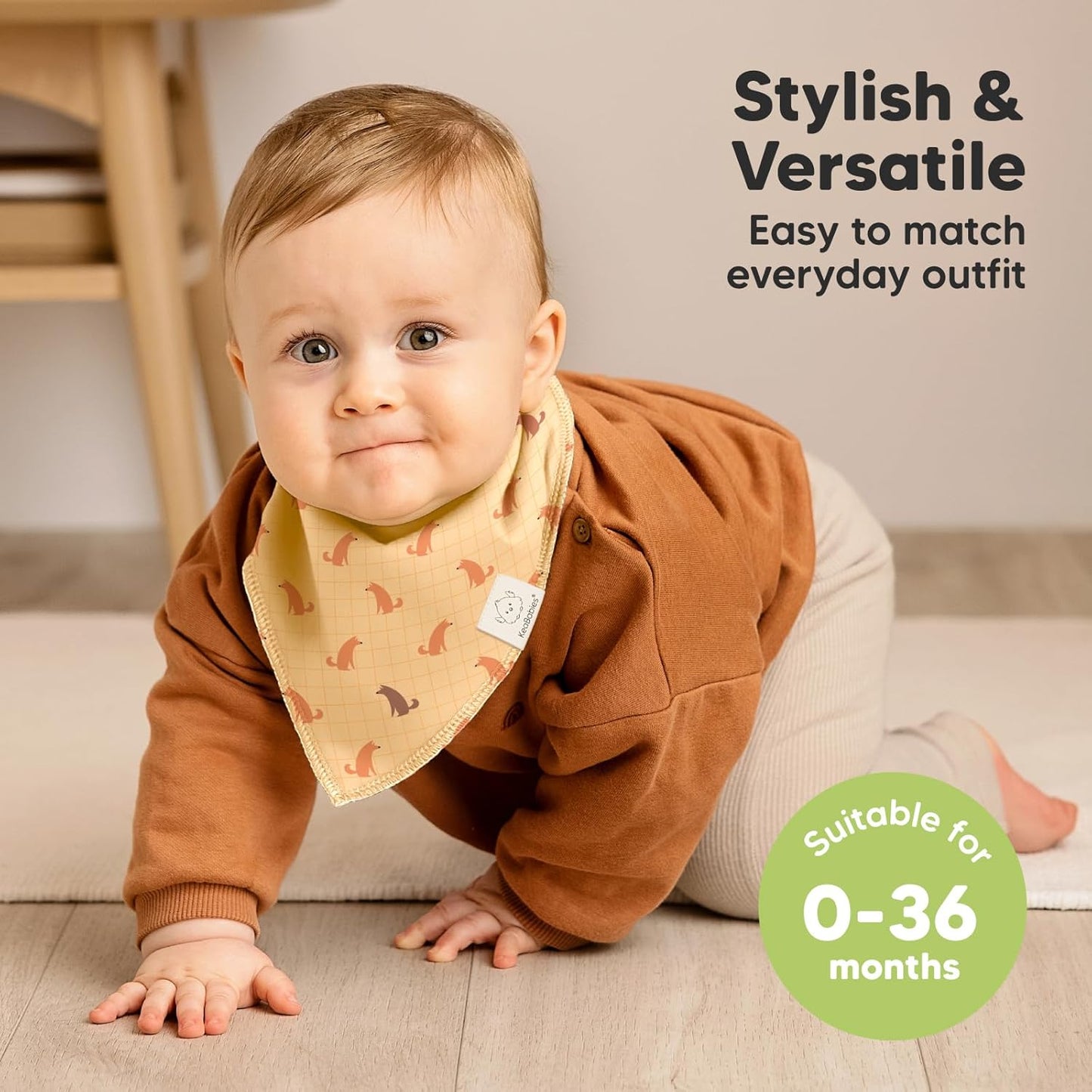 8-Pack Organic Baby Bandana Bibs for Boys, Girls - Super Absorbent Triangle Baby Bibs for Drooling
