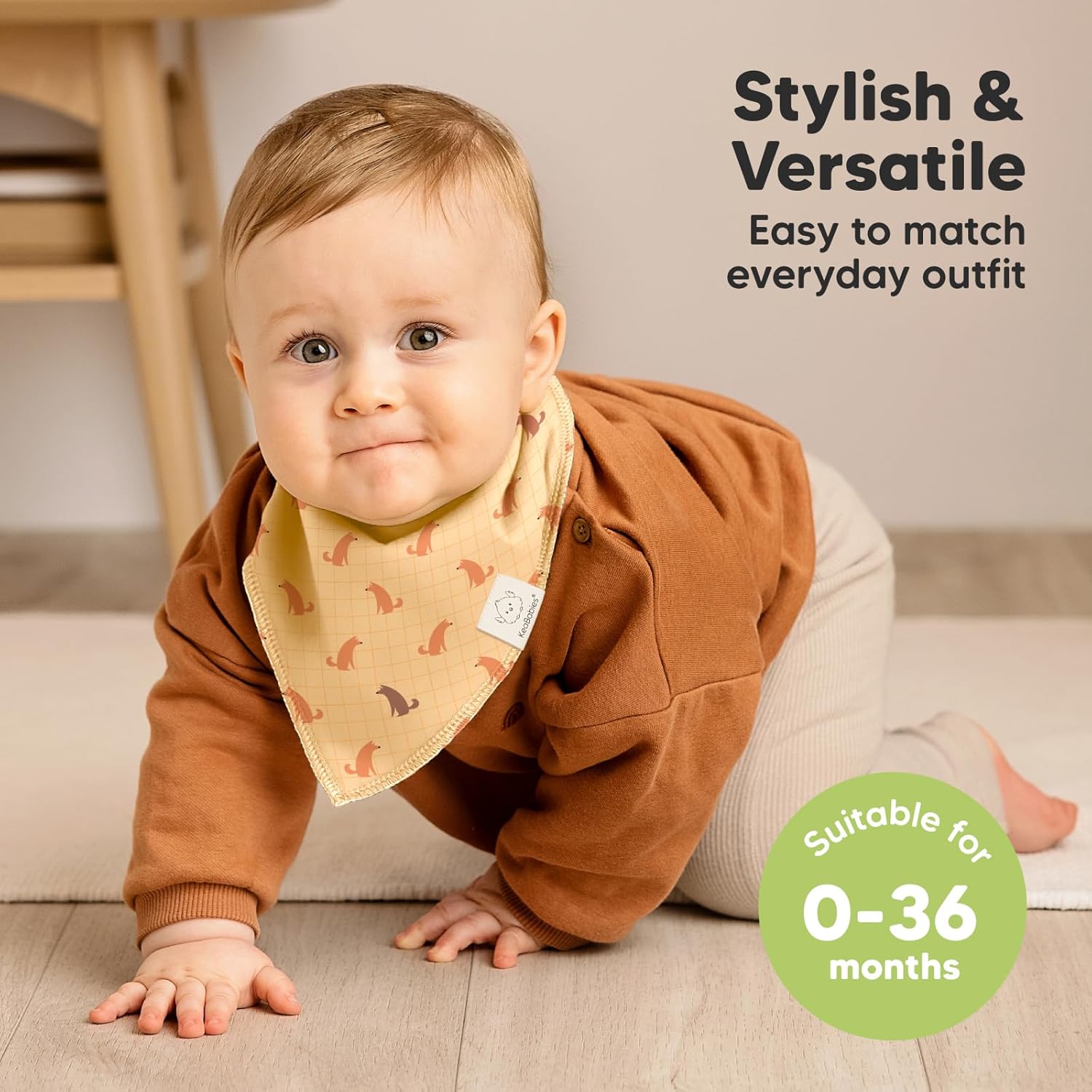 8-Pack Organic Baby Bandana Bibs for Boys, Girls - Super Absorbent Triangle Baby Bibs for Drooling