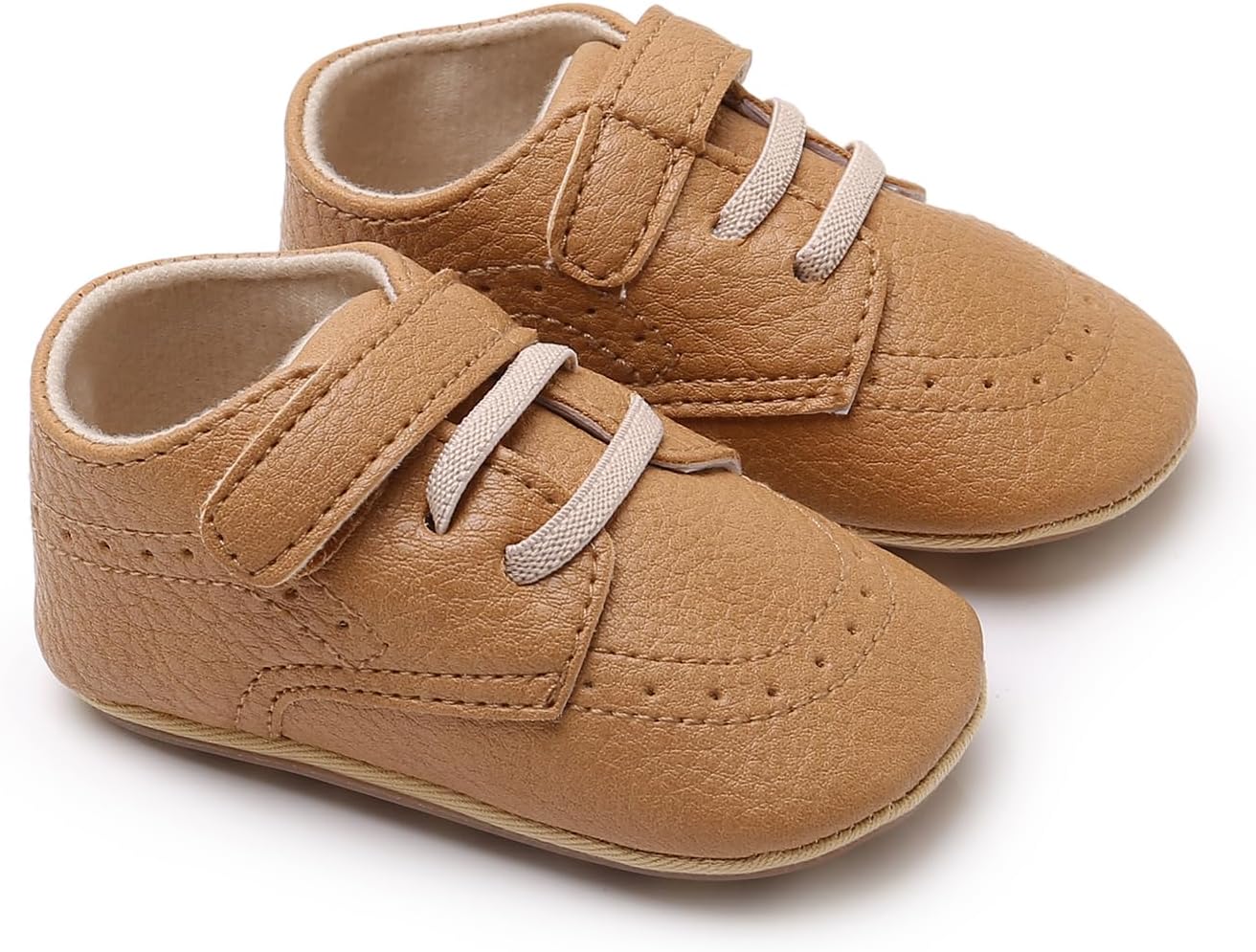 SOFMUO Baby Boys Girls High Top Ankle PU Leather Sneakers Soft Rubber Sole Infant Moccasins Newborn