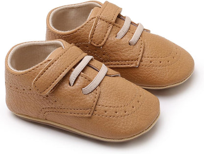 SOFMUO Baby Boys Girls High Top Ankle PU Leather Sneakers Soft Rubber Sole Infant Moccasins Newborn