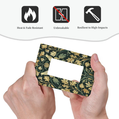 Decorative Outlet Covers William Morris Vintage Botanical Birds Golden Green Leaves 1 Gang Single