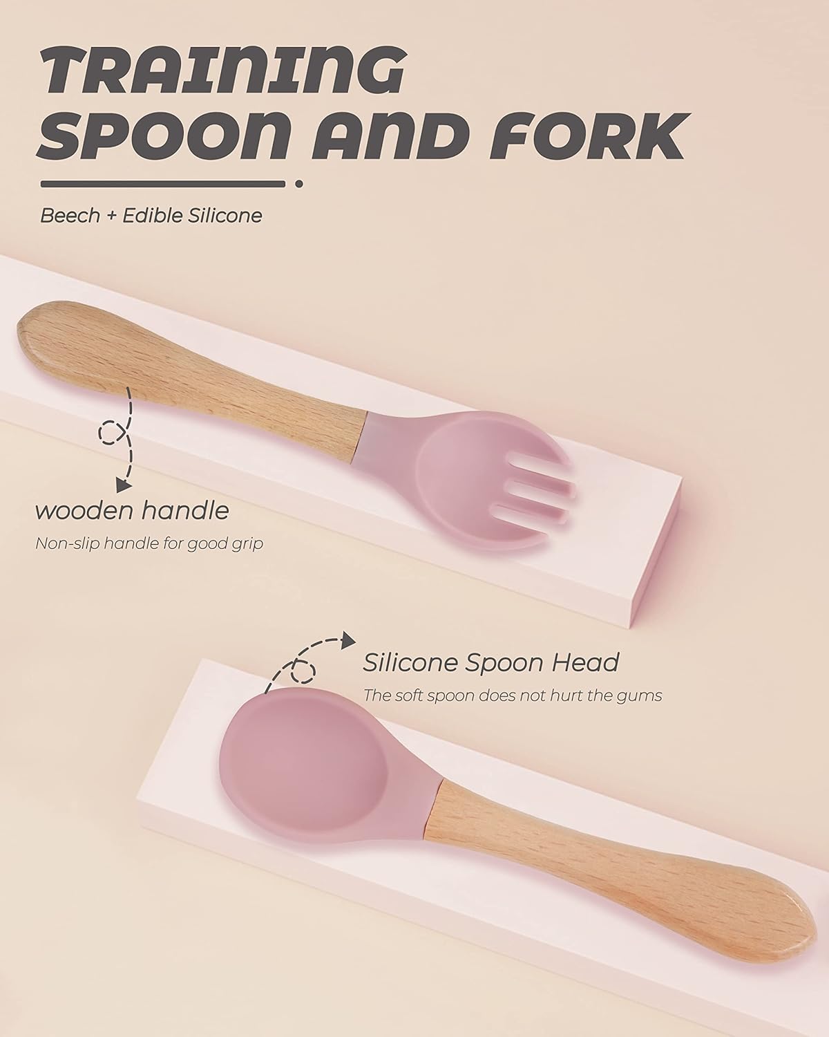10 pcs Baby Spoons and Forks, First Stage Baby Led Weaning Spoons, Chewable Baby Utensils for