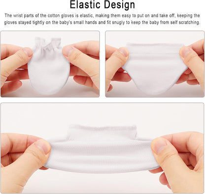 Newborn Baby Mittens No Scratch Cotton Elastic Wrist Gloves Infant Toddler Mittens for Baby Boy
