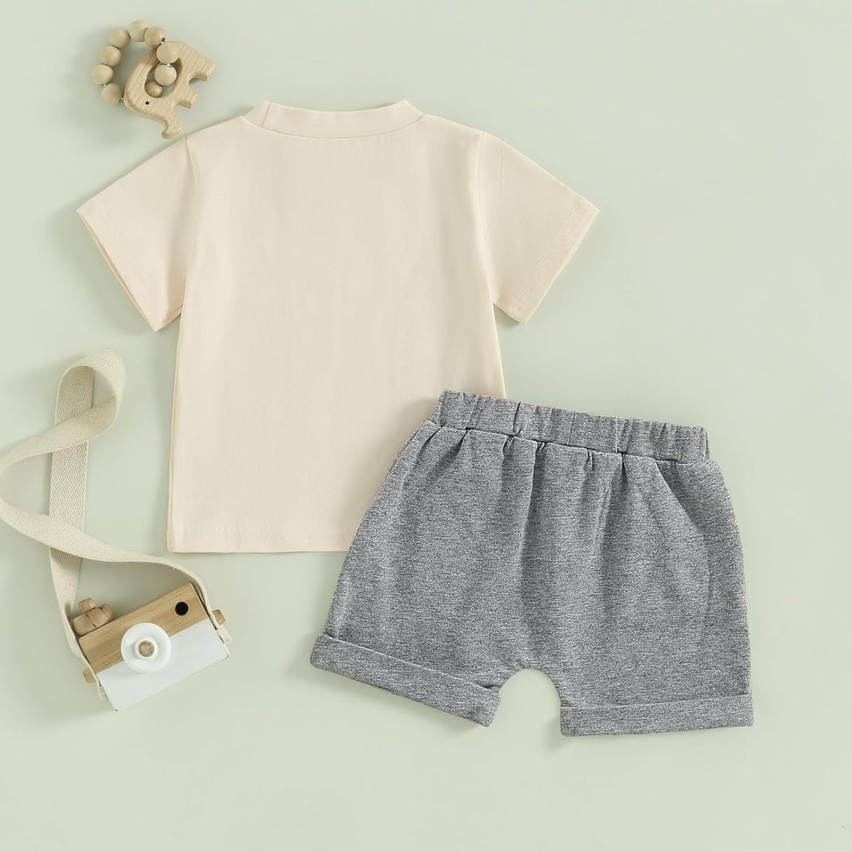 fhutpw Baby Toddler Boy Clothes Summer Outfits 6 12 18 24 Months Patchwork Short Sleeve T Shirt &