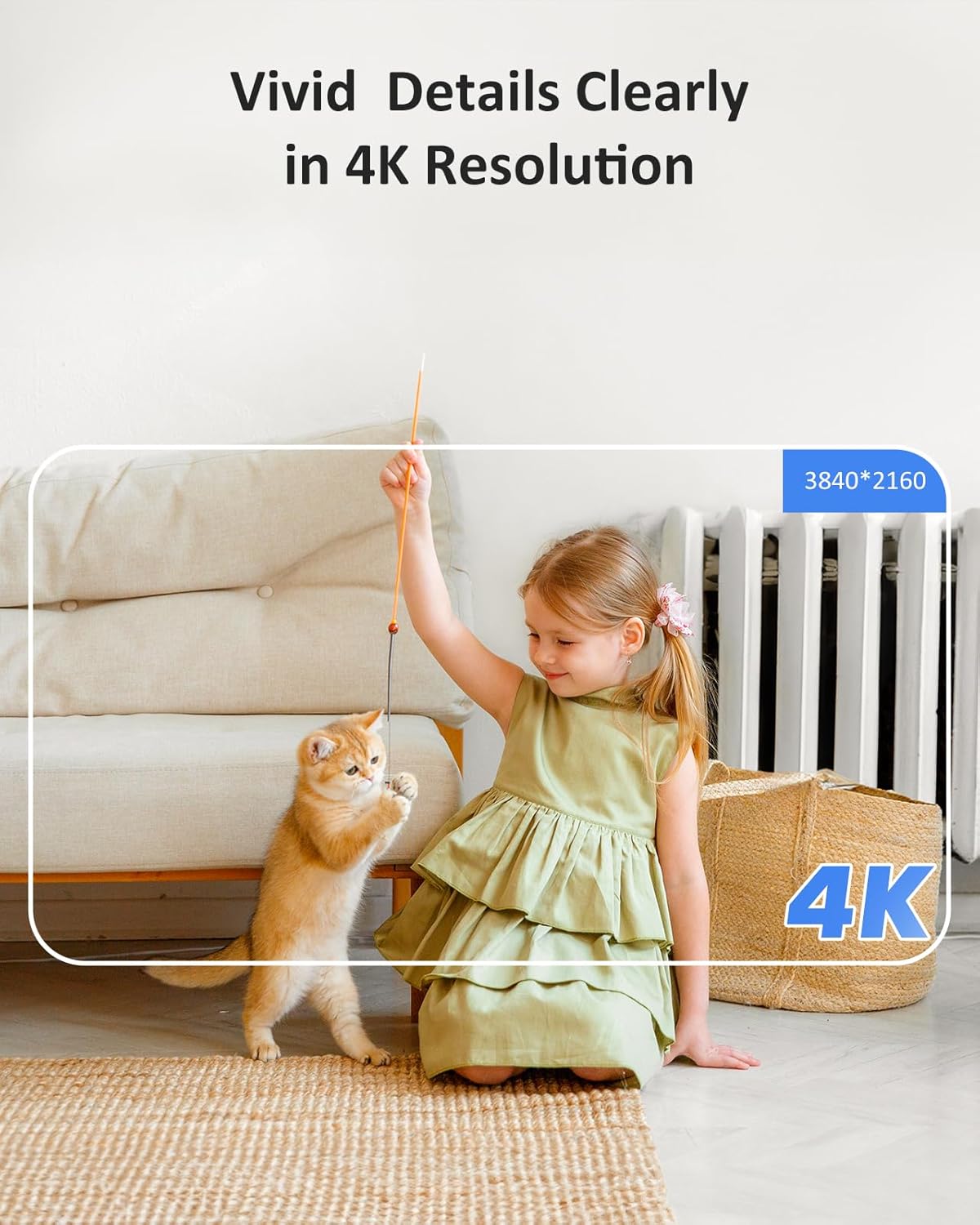 ANNKE 4K UHD House Cameras with Audio and Video, Crater Reno 2.4/5 GHz WiFi Pan & Tilt Camera, 8MP