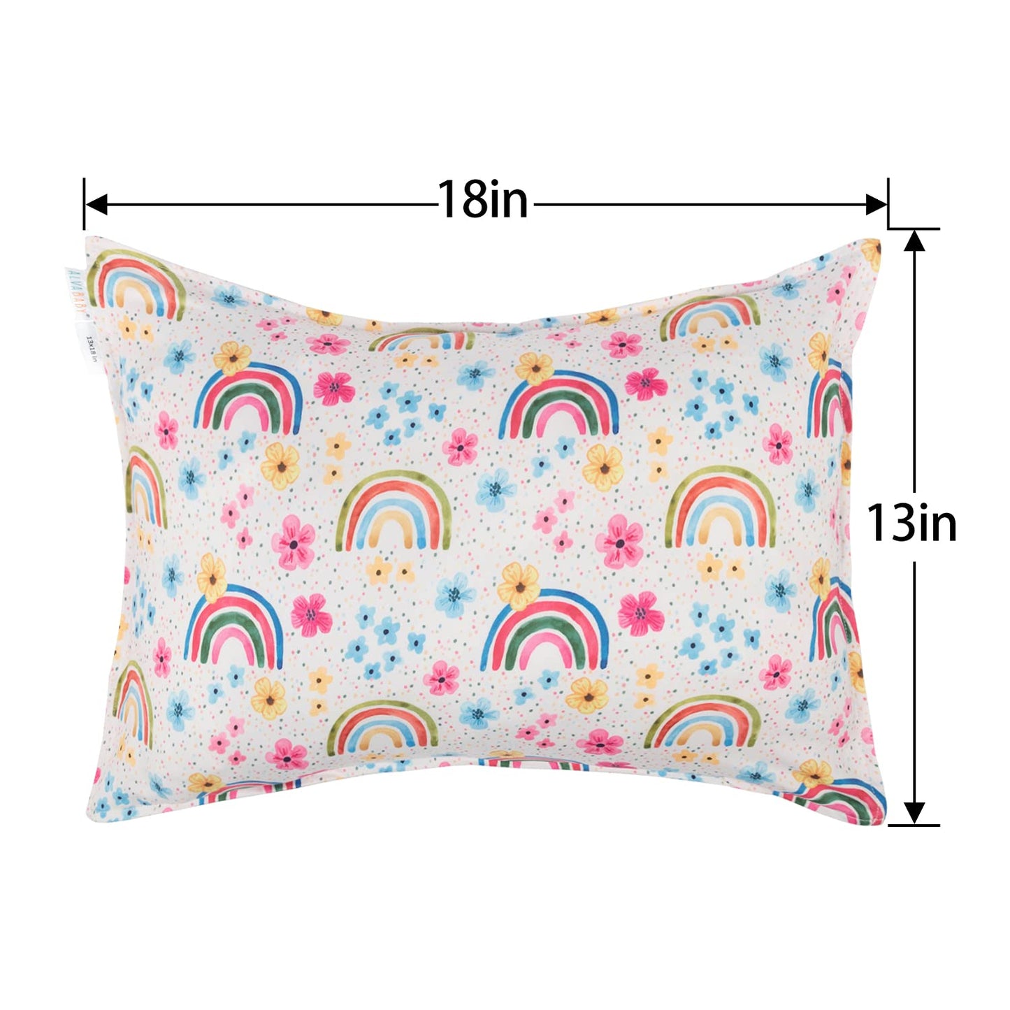 ALVABABY Toddler Pillowcases Stretchy Soft Kids Pillow Cover 2 Pack Fit 13"x 18" or 12"x18"