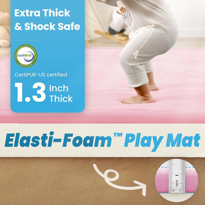 Ultra Soft Baby Play Mat,79"×79" Extra Large Activity Tummy Time Mat for Toddlers,Infants,Kids,1.3"