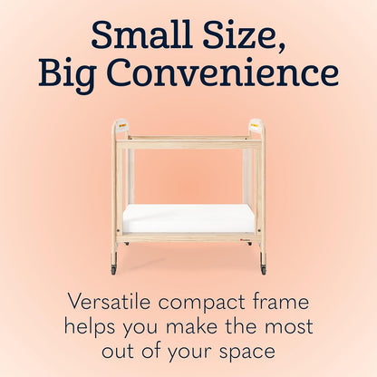 Foundations Serenity Compact Clearview Daycare Crib, Fixed Side, Durable Wood Construction