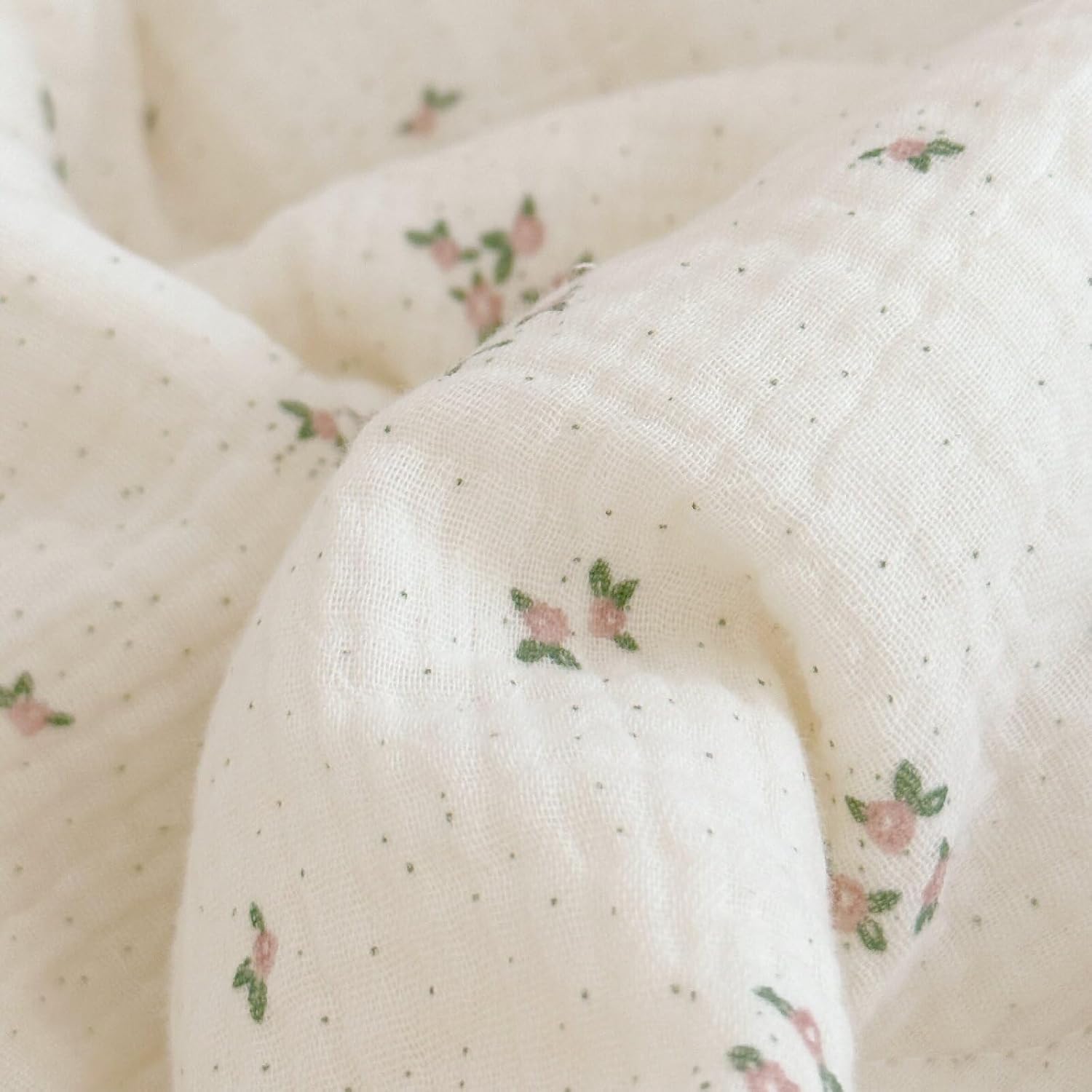 BuLuTu Beige Floral Toddler Pillowcase Muslin with Ruffles,Kids Girls Standard Pillow Cases Fit for