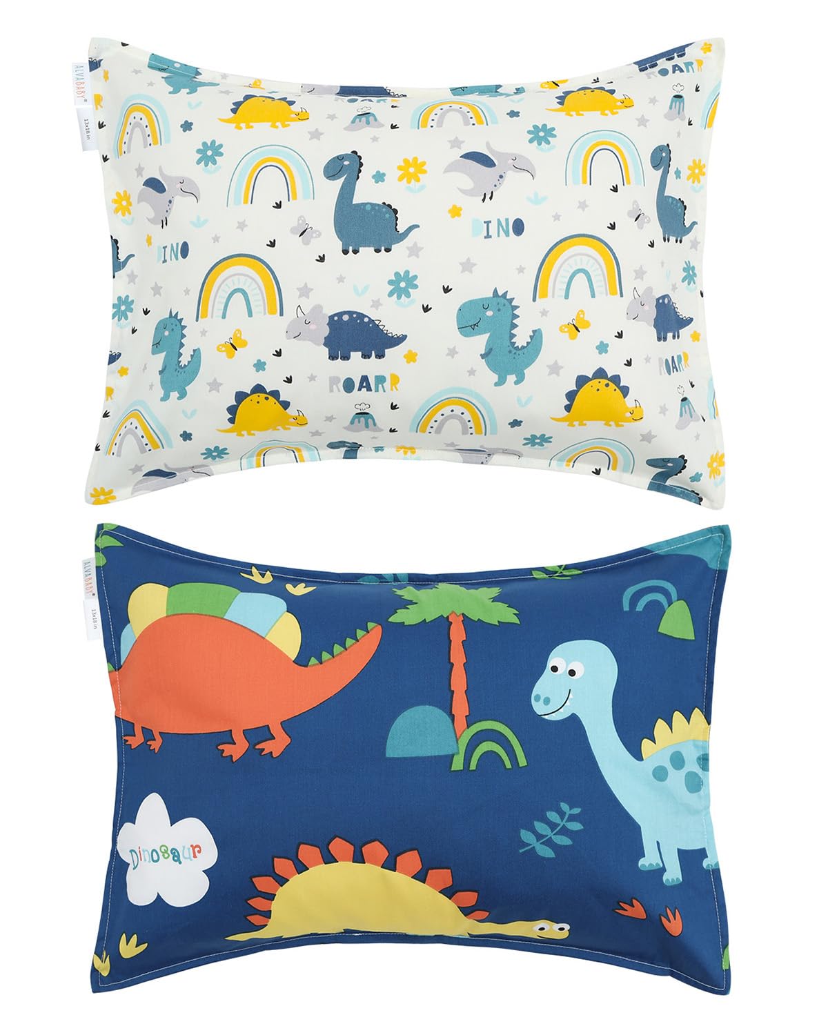 ALVABABY Toddler Pillowcases 2 Pack Organic Cotton Kids Pillow Cover Fit 13"x 18" or 14"x19"