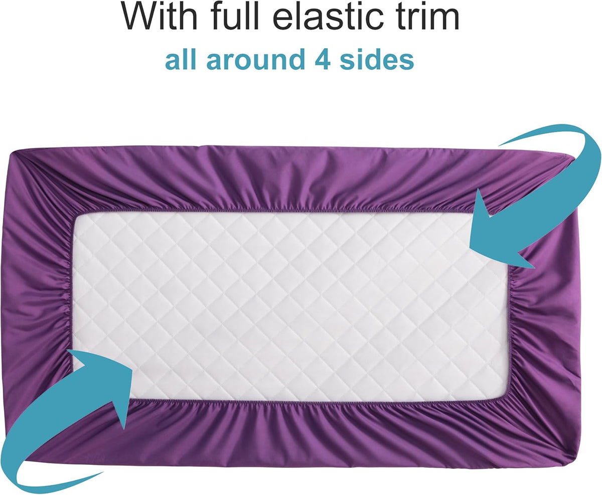 NTBAY 2 Pack Waterproof Mini Crib Mattress Protector, Quilted 24"x38" Fitted Mattress Cover