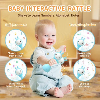 alilo Yoyo Talking Bunny Baby Singing Musical Rattle, Mimicking Toys Repeats What You Say