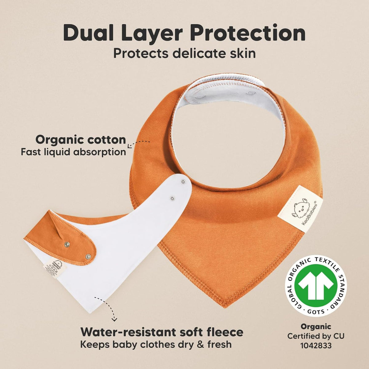 8-Pack Organic Baby Bandana Bibs for Boys, Girls - Super Absorbent Triangle Baby Bibs for Drooling